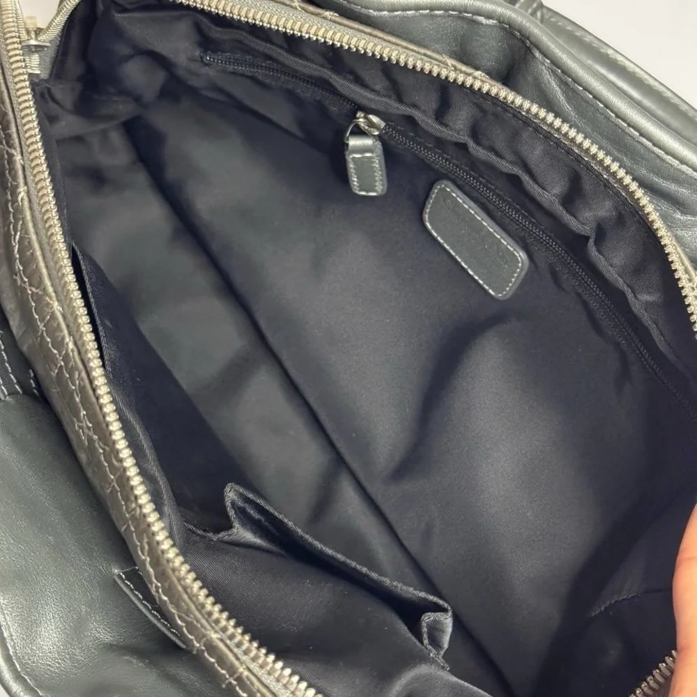 Christian Dior Vintage Iconic Cannage Lady Boston Bag in Metallic Grey - Picture 12 of 16